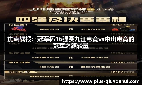 焦点战报：冠军杯16强赛九江电竞vs中山电竞的冠军之路较量